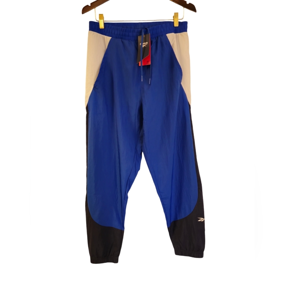 NWT Reebok Men's Training Woven Pants Joggers Blue Size Medium